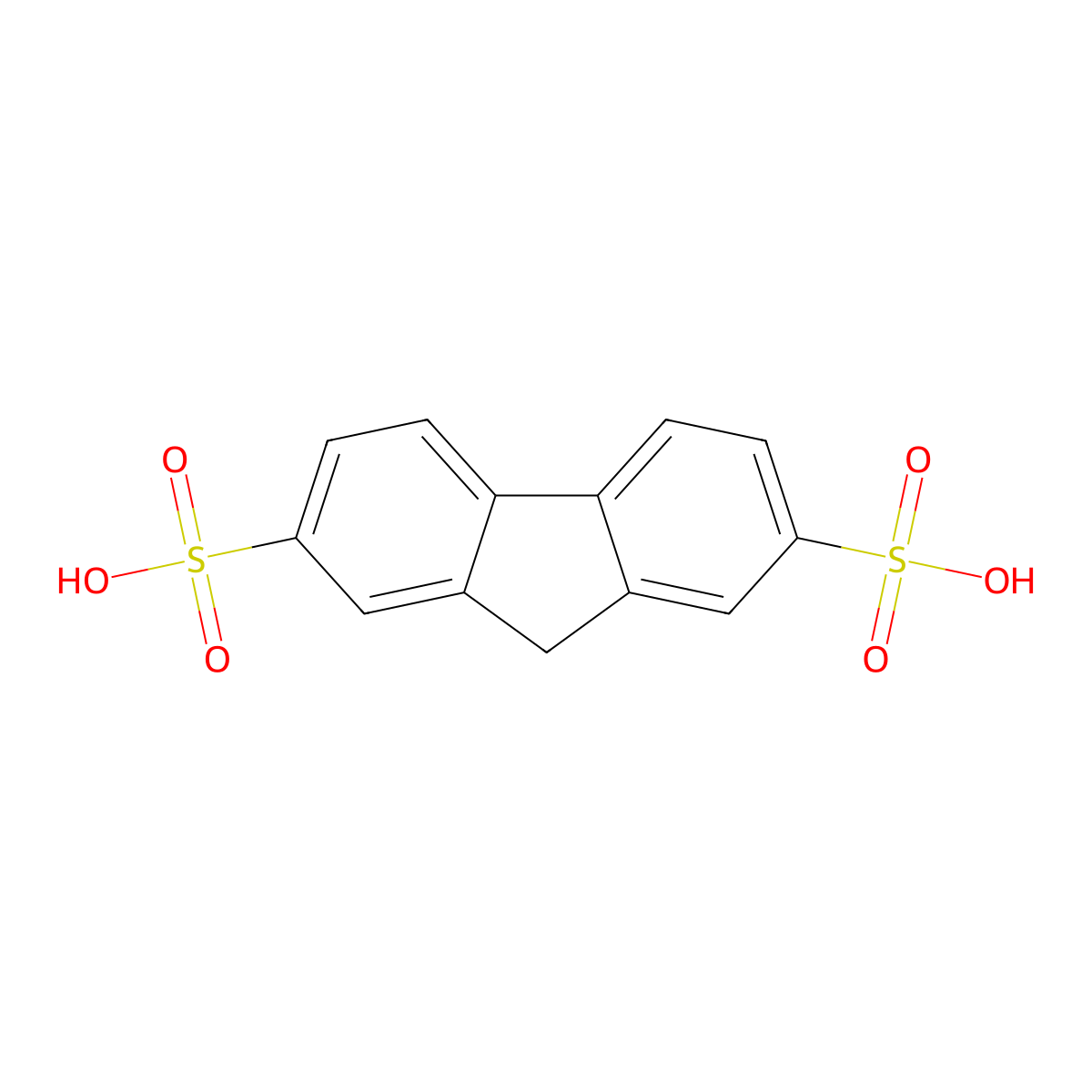 9H-fluorene-2,7-disulfonic Acid molecular structure, CAS 60913-39-5