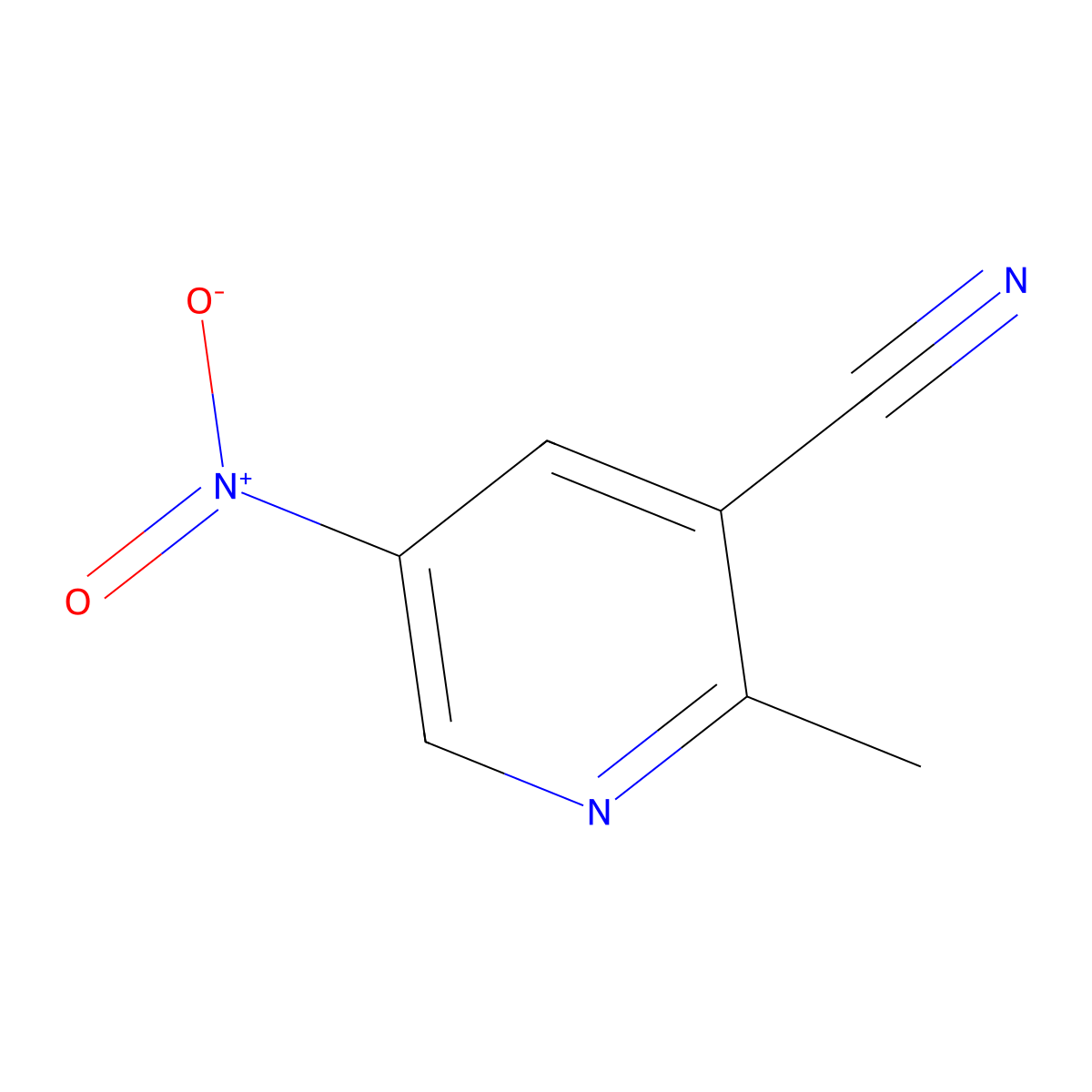 2-Methyl-5-nitropyridine-3-carbonitrile molecular structure, CAS 60915-14-2