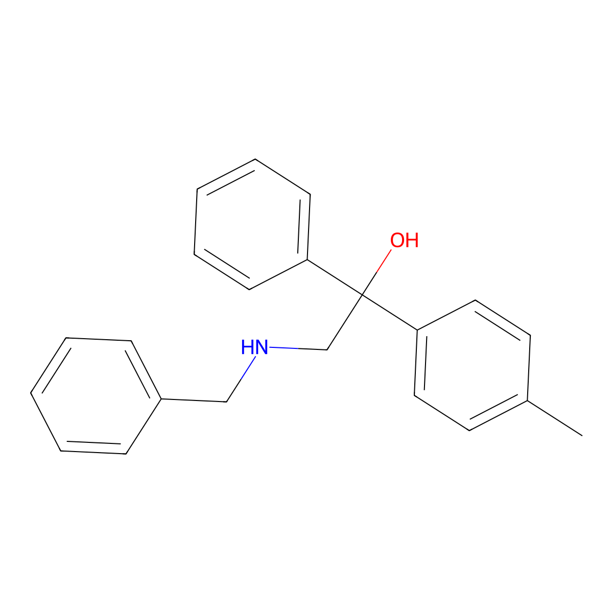 2-(Benzylamino)-1-(4-methylphenyl)-1-phenylethanol molecular structure, CAS 60916-61-2