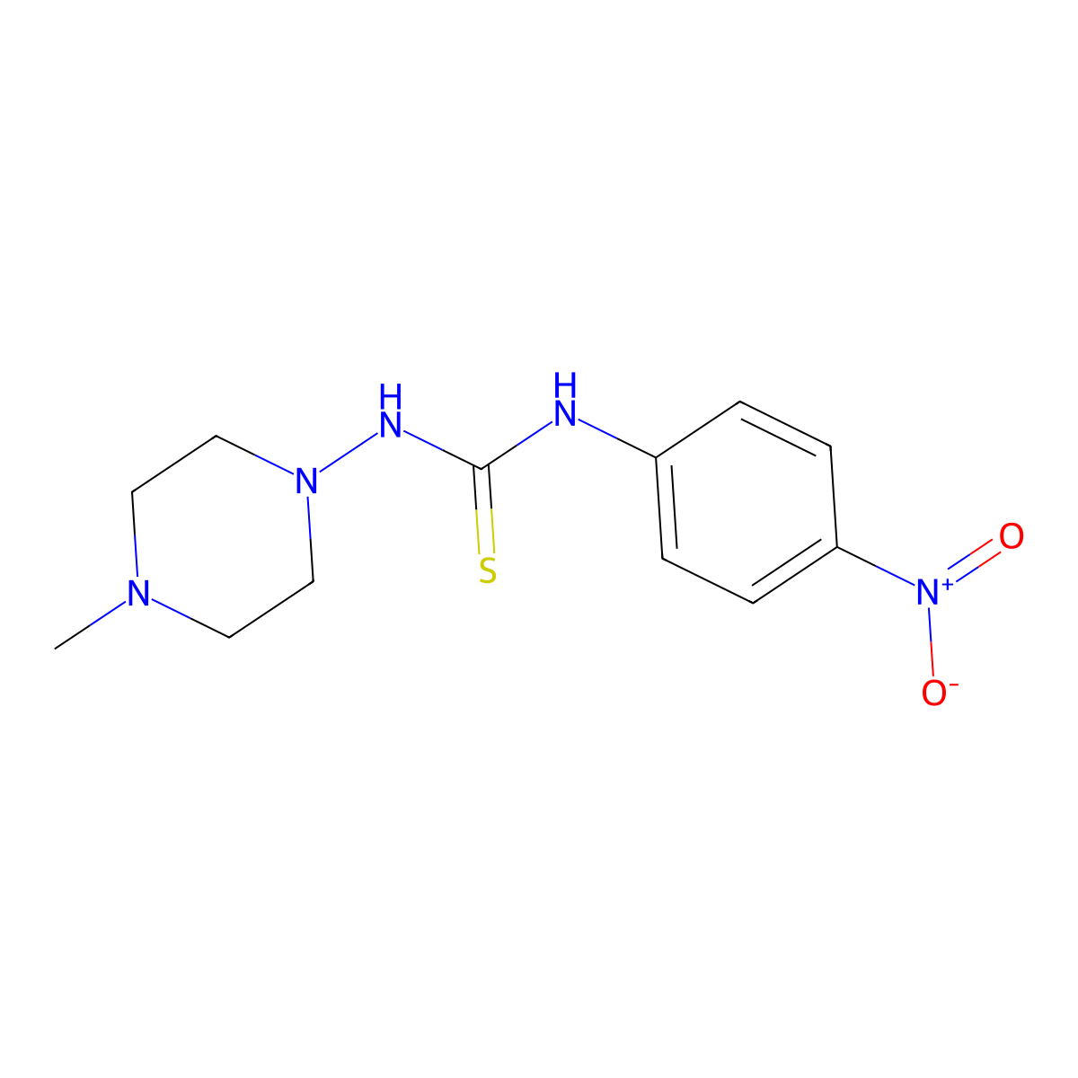 1-(4-Methylpiperazin-1-yl)-3-(4-nitrophenyl)thiourea molecular structure, CAS 6092-07-5