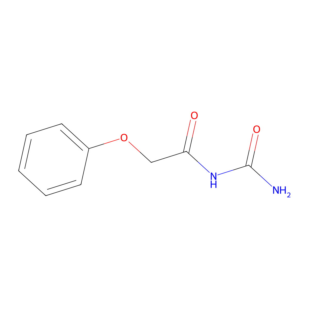 N-(Aminocarbonyl)-2-phenoxyacetamide molecular structure, CAS 6092-19-9