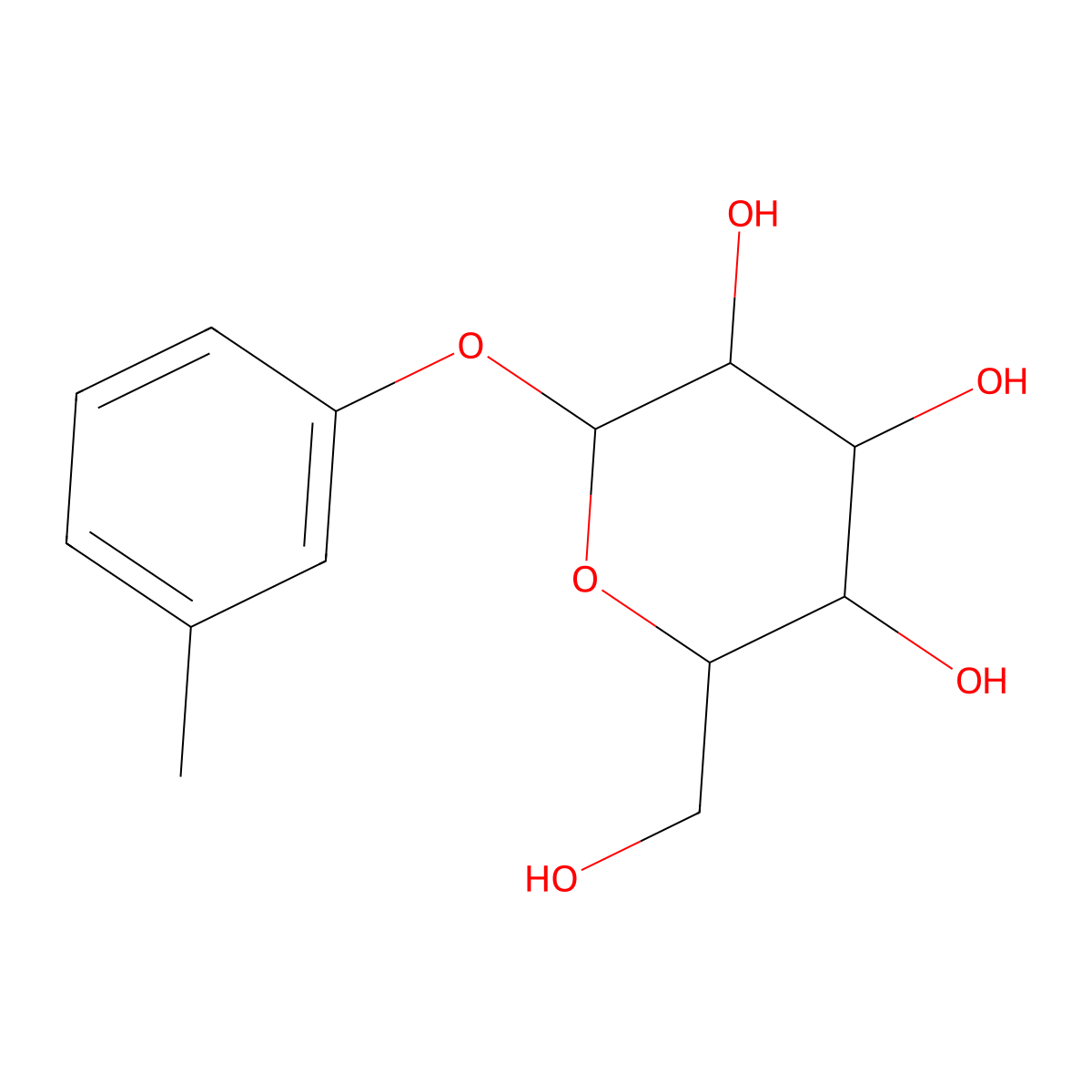3-Methylphenyl hexopyranoside molecular structure, CAS 6092-25-7