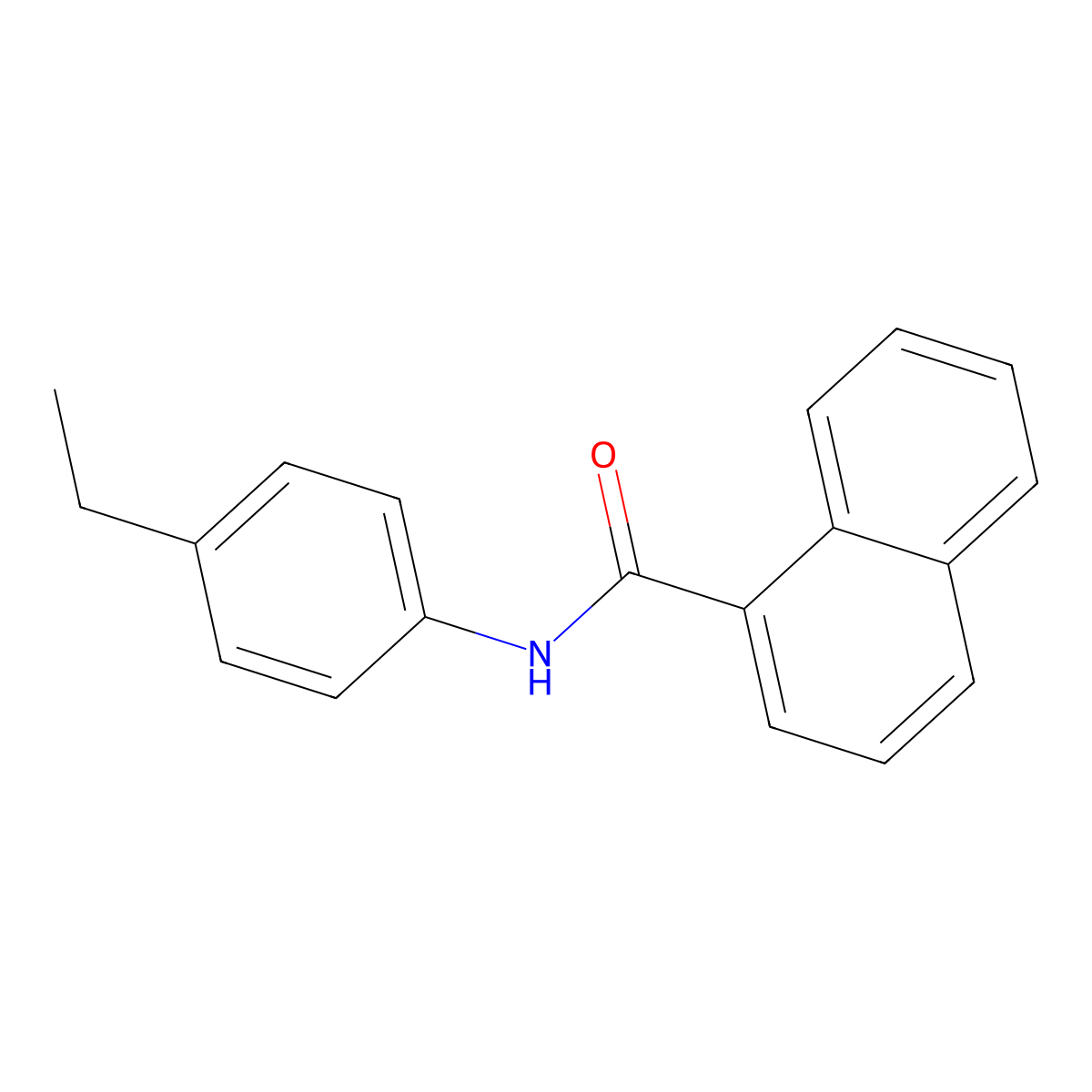 N-(4-ethylphenyl)naphthalene-1-carboxamide molecular structure, CAS 6092-33-7