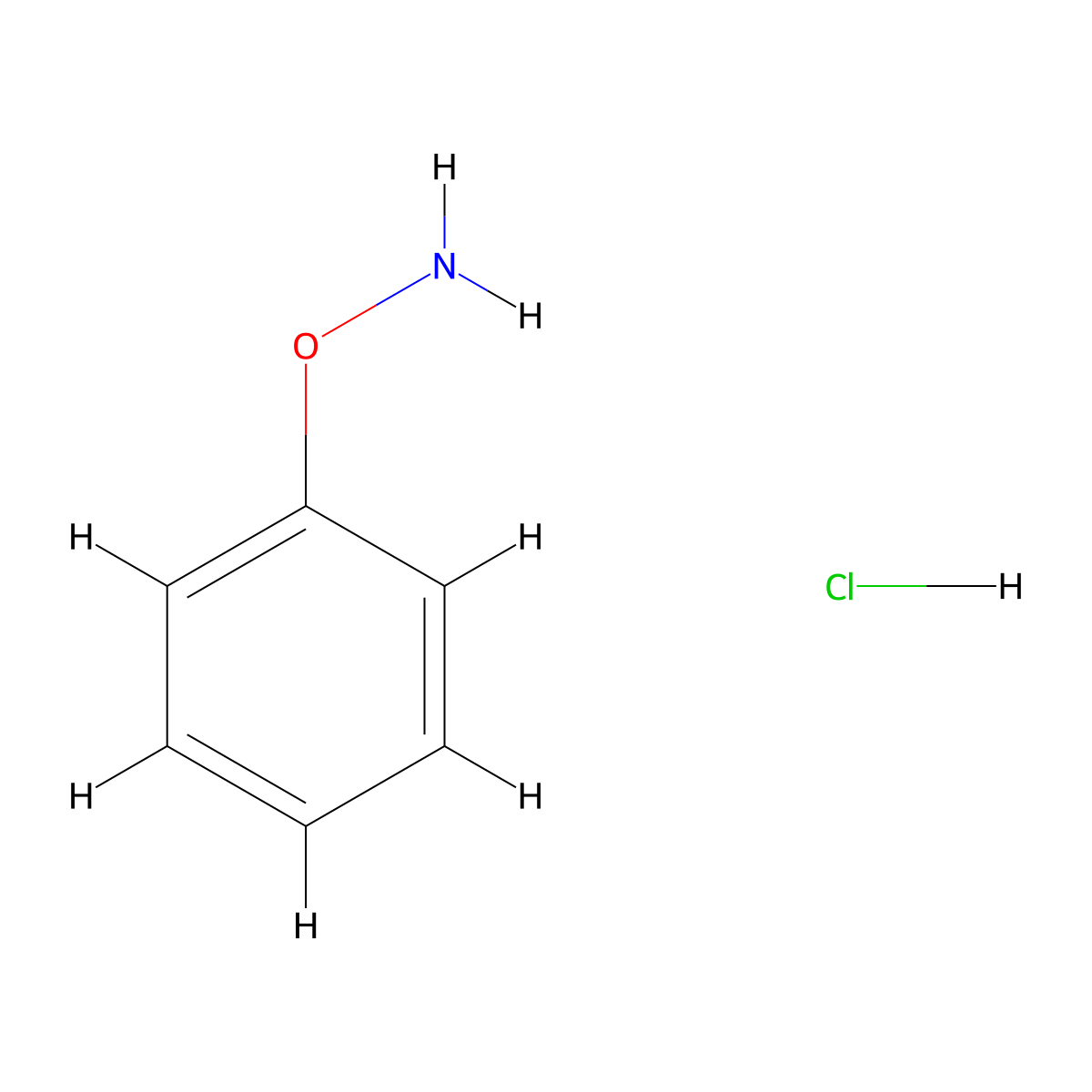 O-Phenylhydroxylamine hydrochloride molecular structure, CAS 6092-80-4