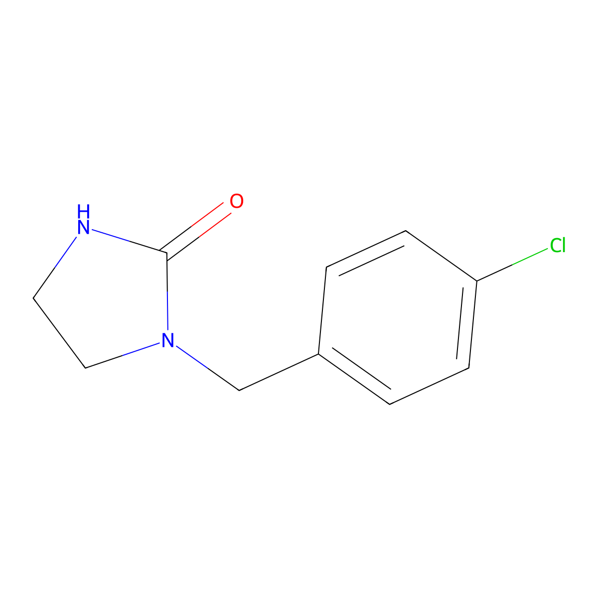 2-Imidazolidinone, 1-((4-chlorophenyl)methyl)- molecular structure, CAS 60927-95-9