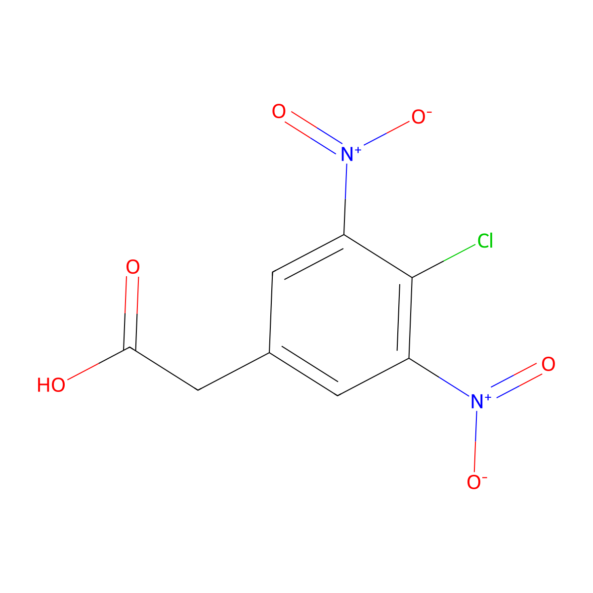 4-Chloro-3,5-dinitrophenylacetic acid molecular structure, CAS 6093-34-1