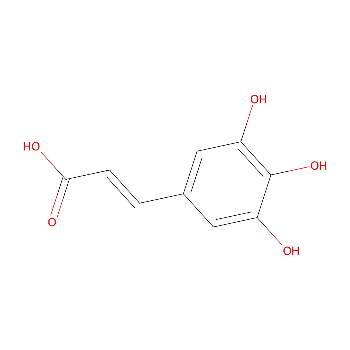 3-(3,4,5-Trihydroxyphenyl)prop-2-enoic acid molecular structure, CAS 6093-59-0