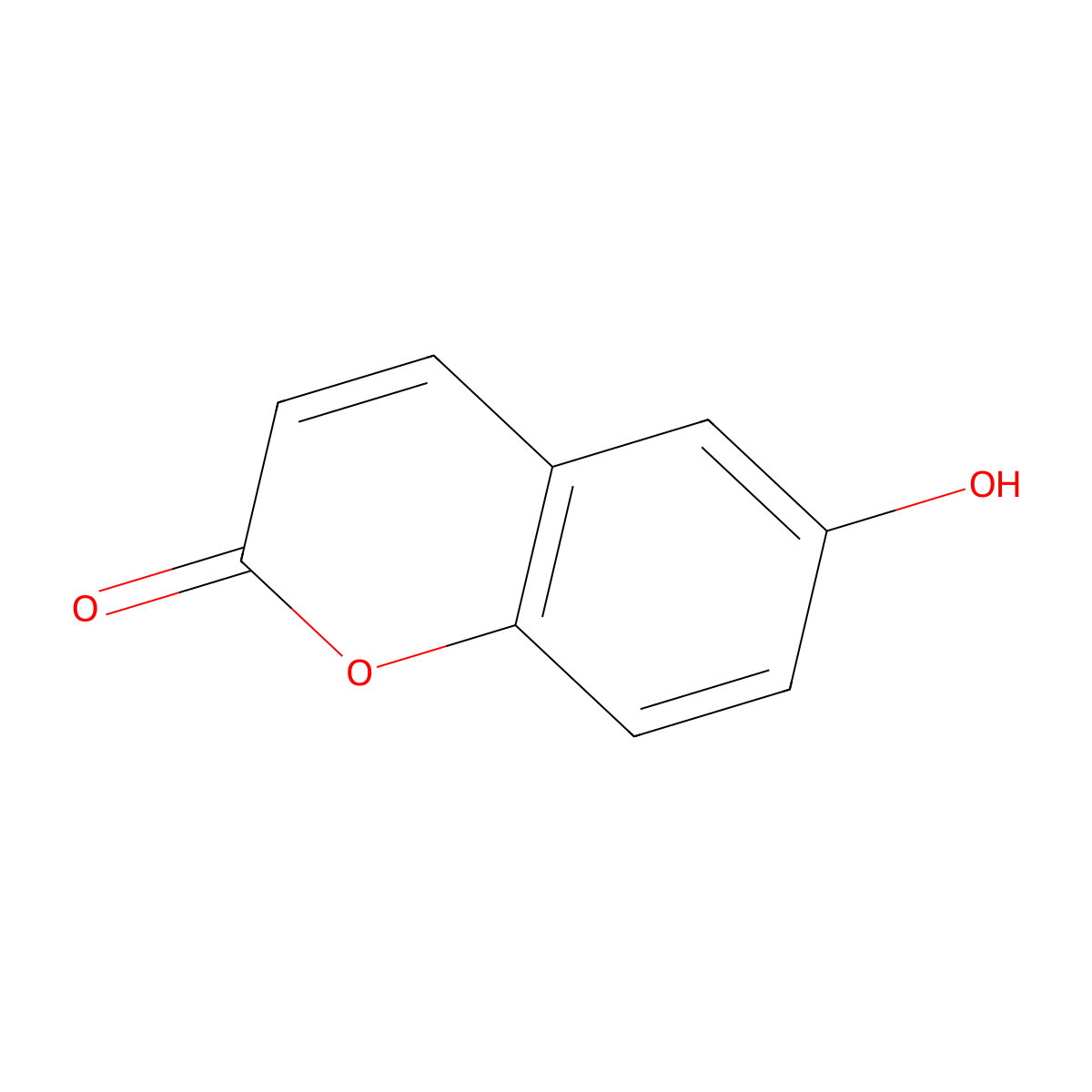 6-hydroxy-2H-chromen-2-one molecular structure, CAS 6093-68-1
