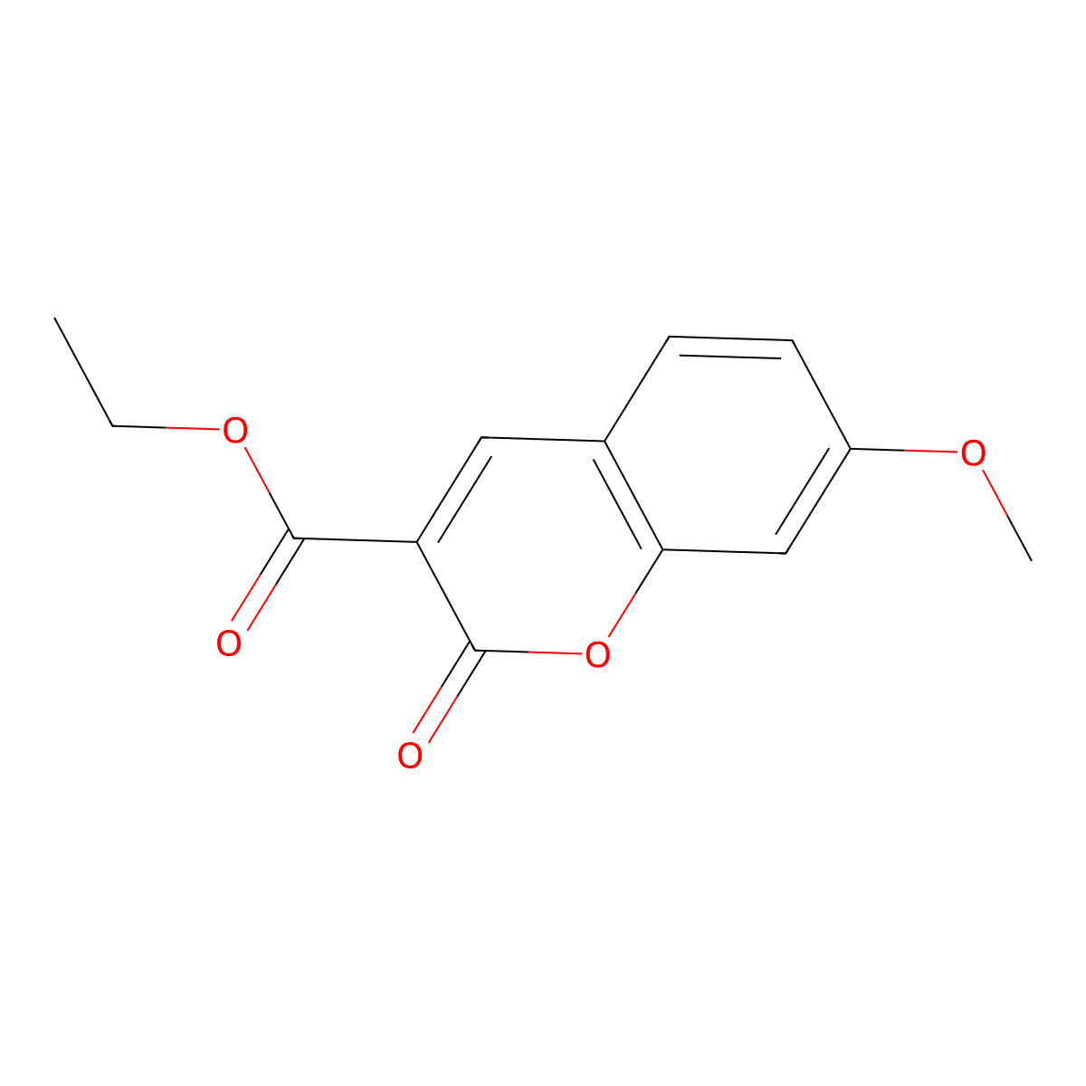 Ethyl 7-methoxy-2-oxo-2H-1-benzopyran-3-carboxylate molecular structure, CAS 6093-72-7