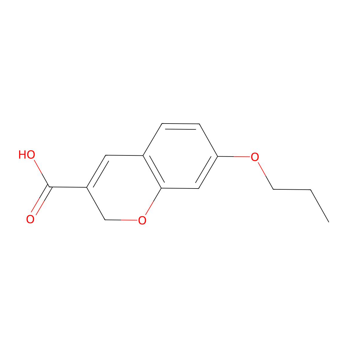 7-propoxy-2H-chromene-3-carboxylic acid molecular structure, CAS 6093-74-9