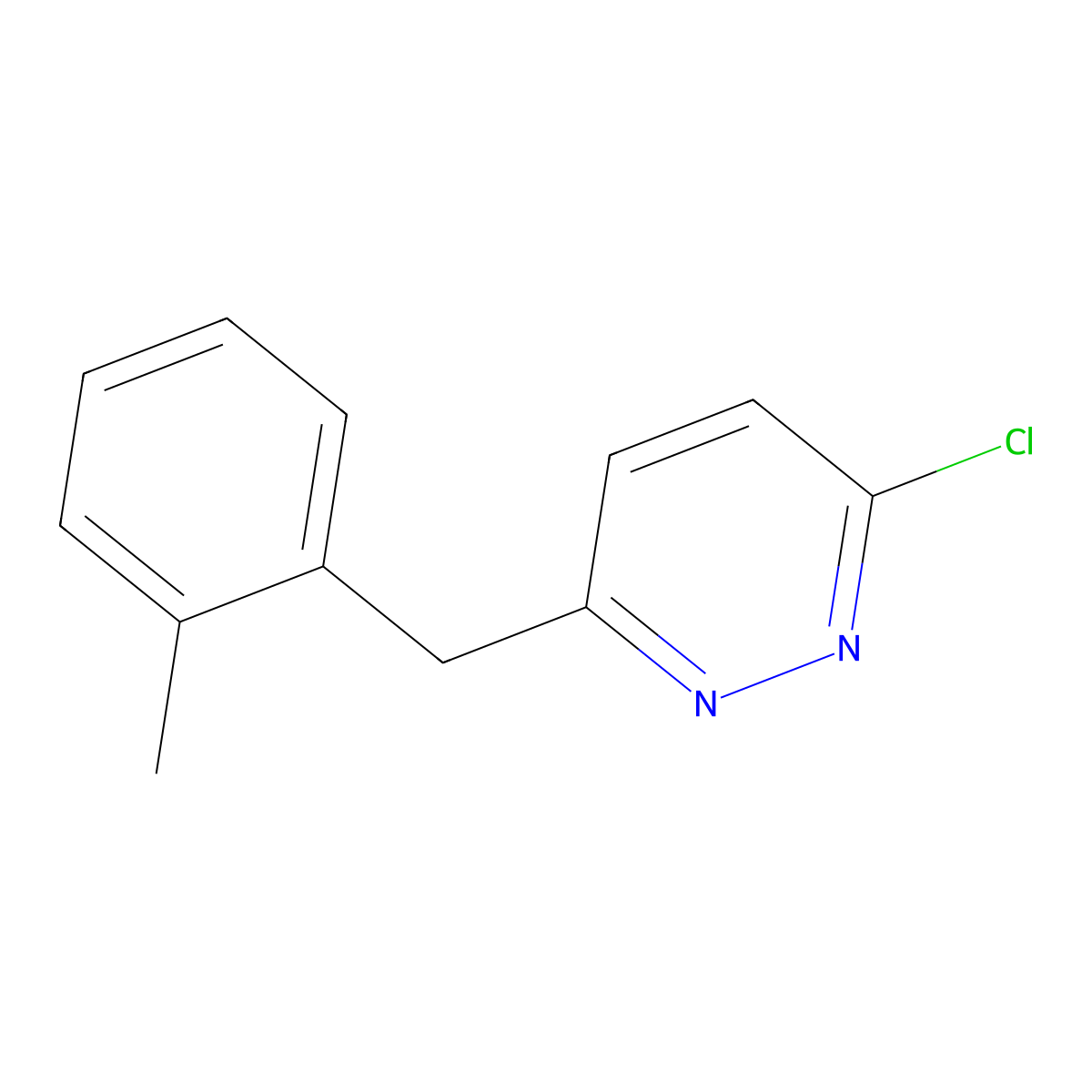 3-Chloro-6-(2-methylbenzyl)pyridazine molecular structure, CAS 60932-70-9