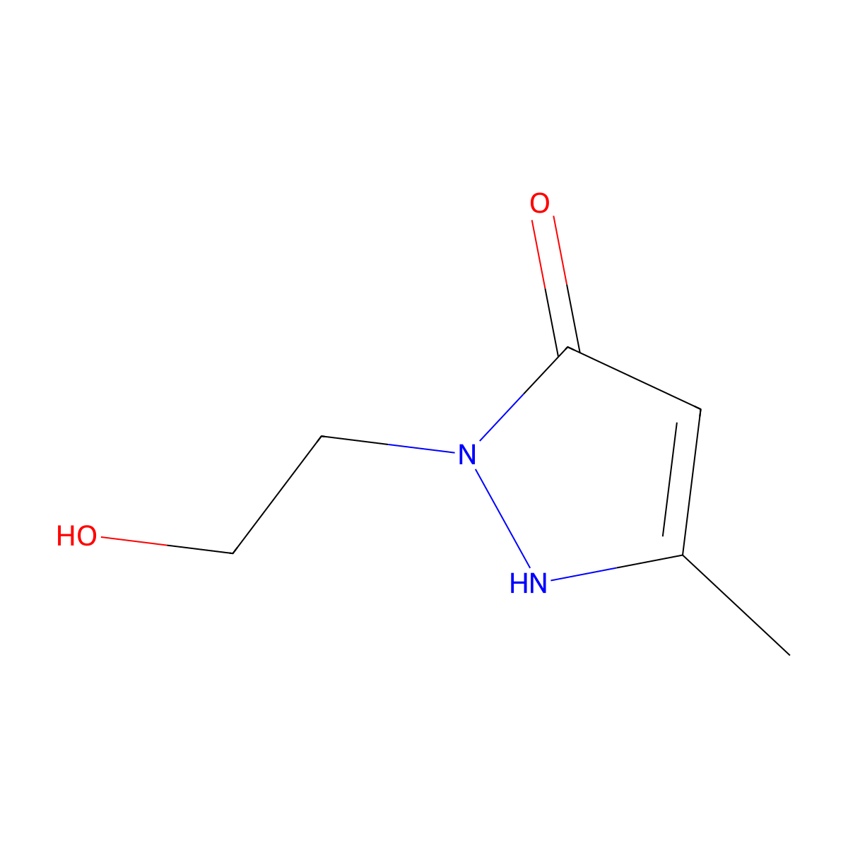 2-(2-hydroxy-ethyl)-5-methyl-2H-pyrazol-3-ol molecular structure, CAS 60933-11-1