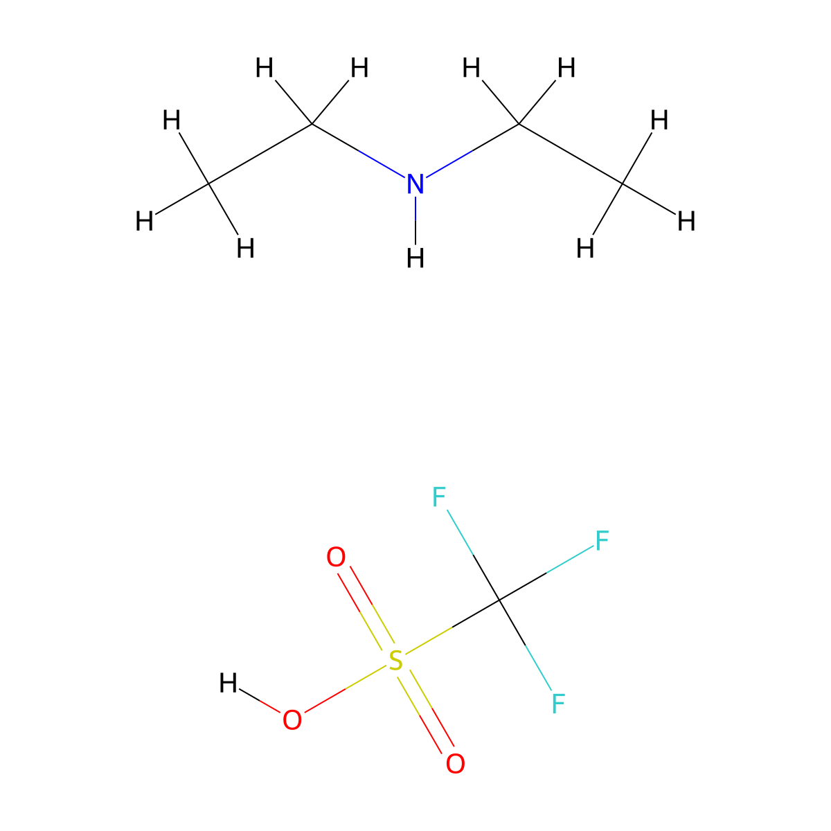 Methanesulfonic acid, 1,1,1-trifluoro-, compd. with N-ethylethanamine (1:1) molecular structure, CAS 60933-18-8