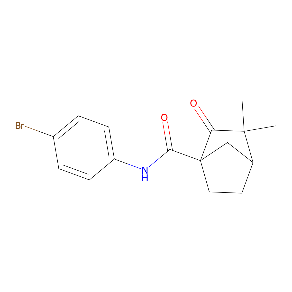 N-(4-bromophenyl)-3,3-dimethyl-2-oxobicyclo[2.2.1]heptane-1-carboxamide molecular structure, CAS 609334-79-4