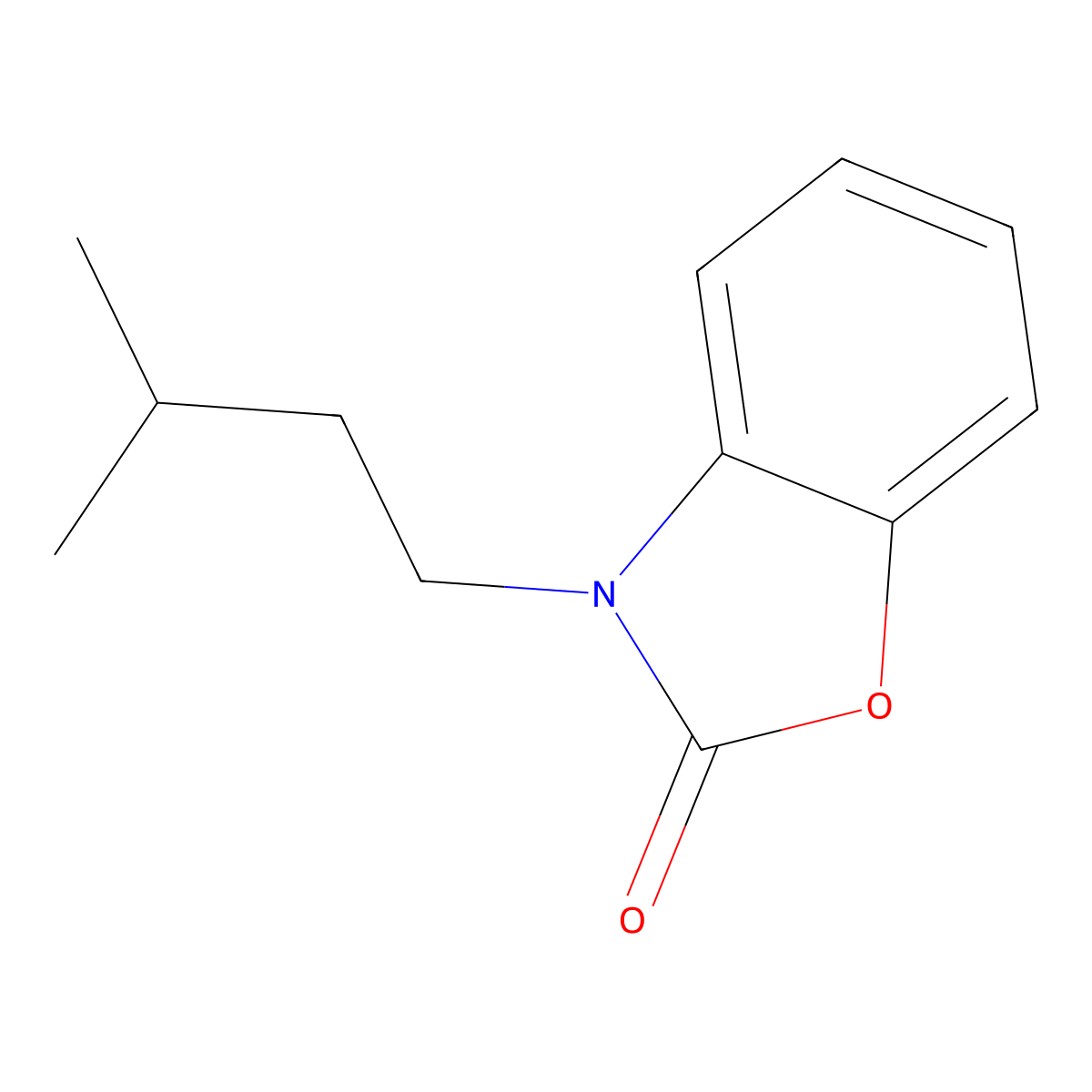 3-isopentylbenzo[d]oxazol-2(3H)-one molecular structure, CAS 609334-98-7