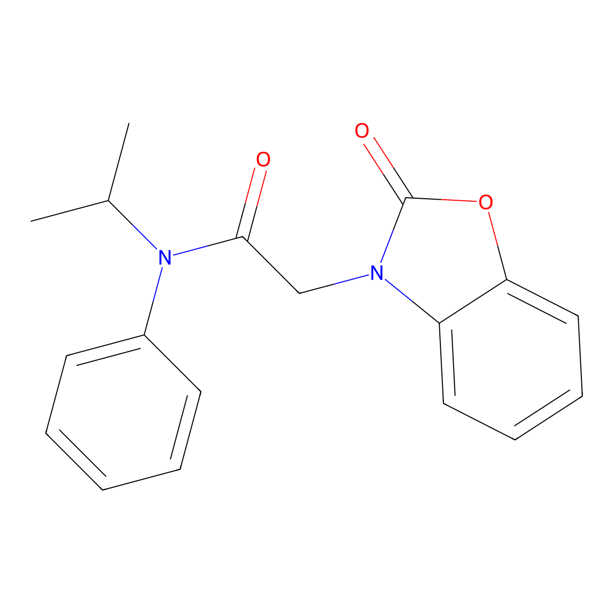 N-Isopropyl-2-(2-oxo-benzooxazol-3-yl)-N-phenyl-acetamide molecular structure, CAS 609335-00-4
