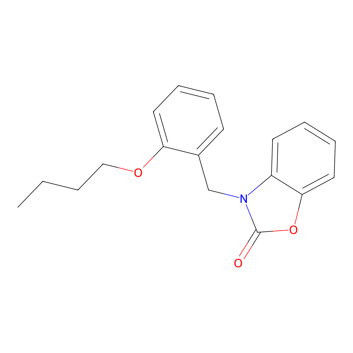 3-(2-butoxybenzyl)-1,3-benzoxazol-2(3H)-one molecular structure, CAS 609335-10-6