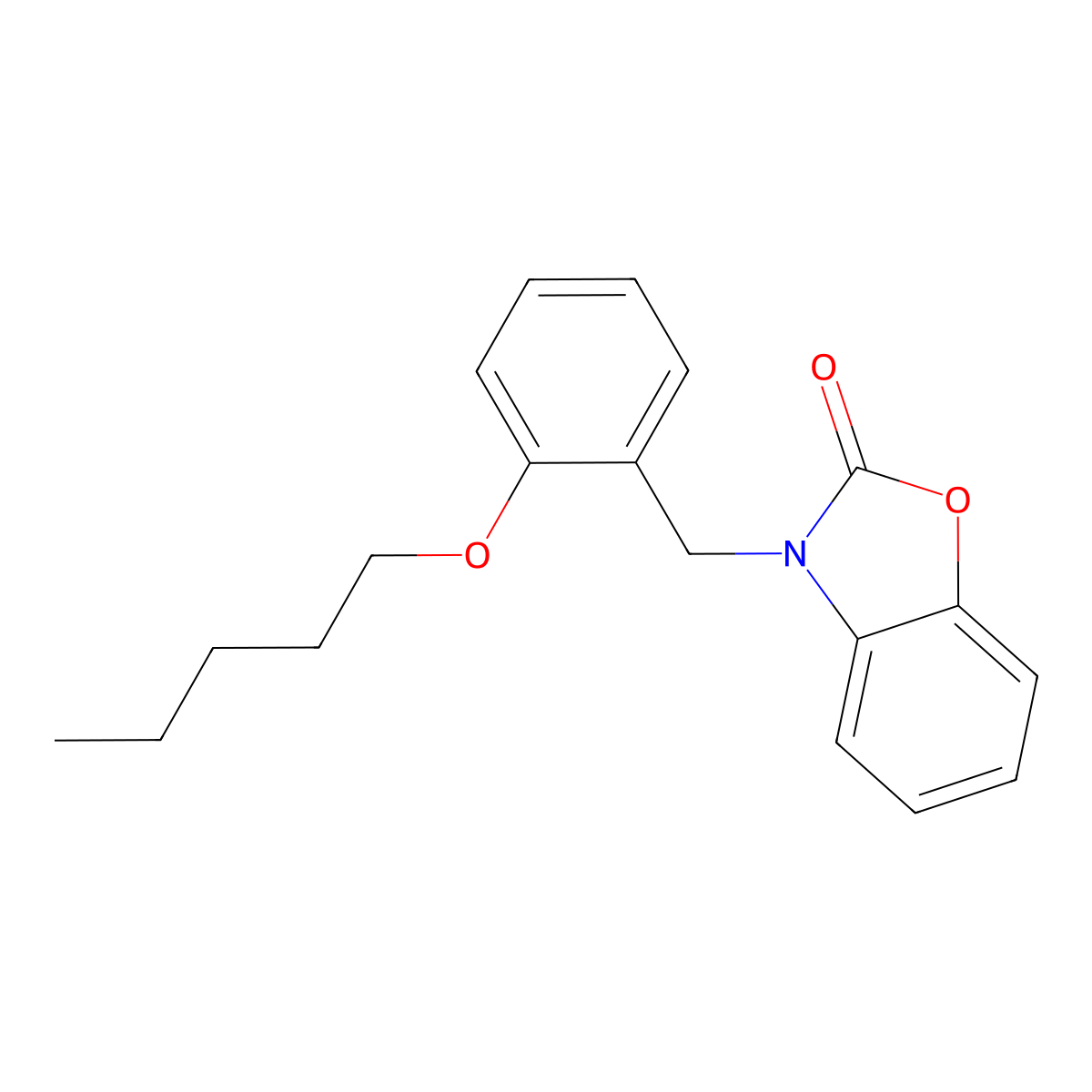 3-[(2-Pentoxyphenyl)methyl]-1,3-benzoxazol-2-one molecular structure, CAS 609335-12-8