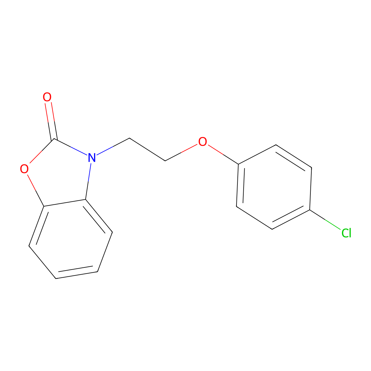 3-(2-(4-chlorophenoxy)ethyl)benzo[d]oxazol-2(3H)-one molecular structure, CAS 609335-23-1