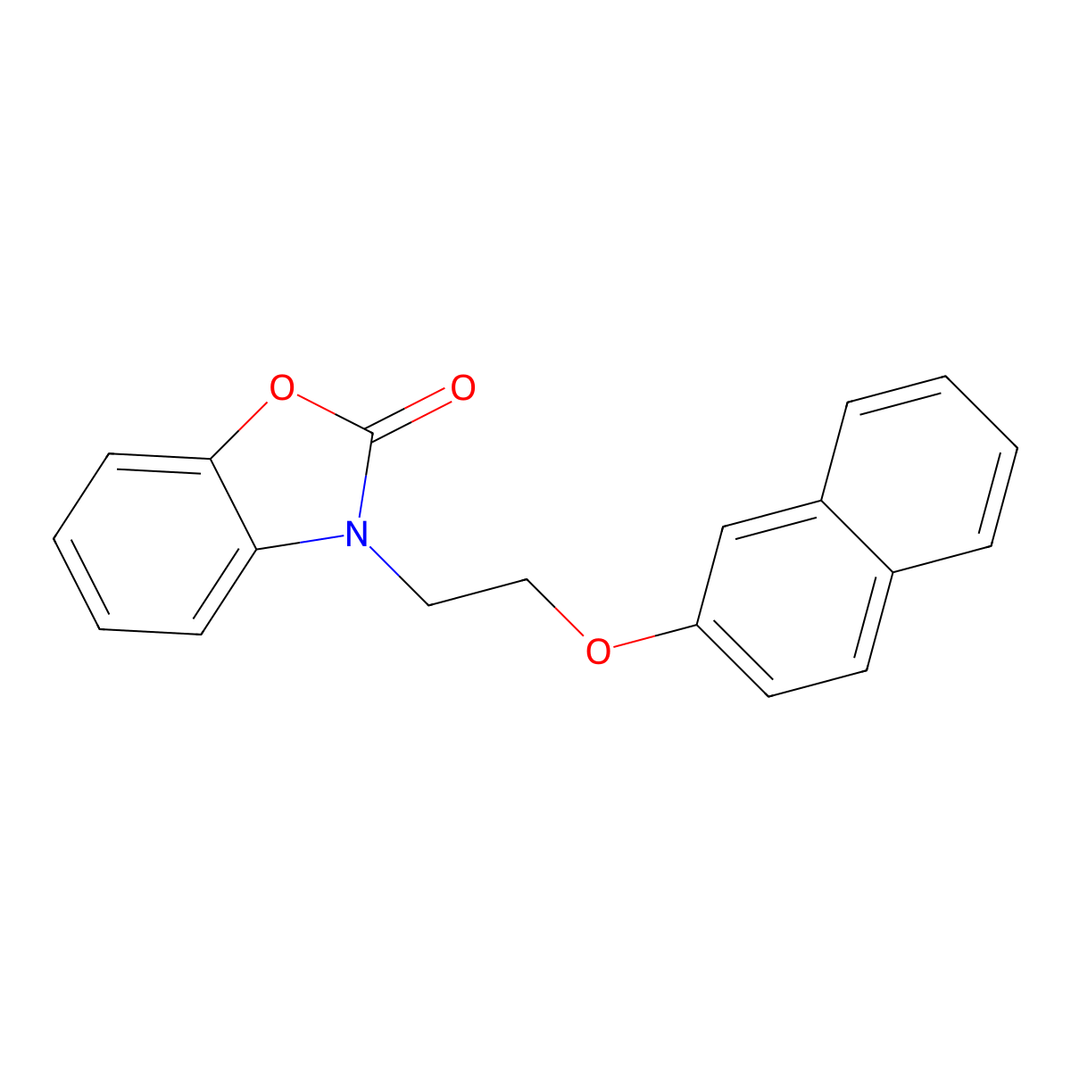 3-(2-(naphthalen-2-yloxy)ethyl)benzo[d]oxazol-2(3H)-one molecular structure, CAS 609335-27-5
