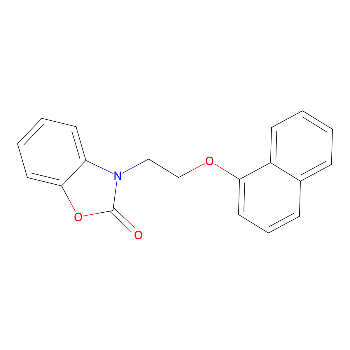3-(2-(naphthalen-1-yloxy)ethyl)benzo[d]oxazol-2(3H)-one molecular structure, CAS 609335-28-6