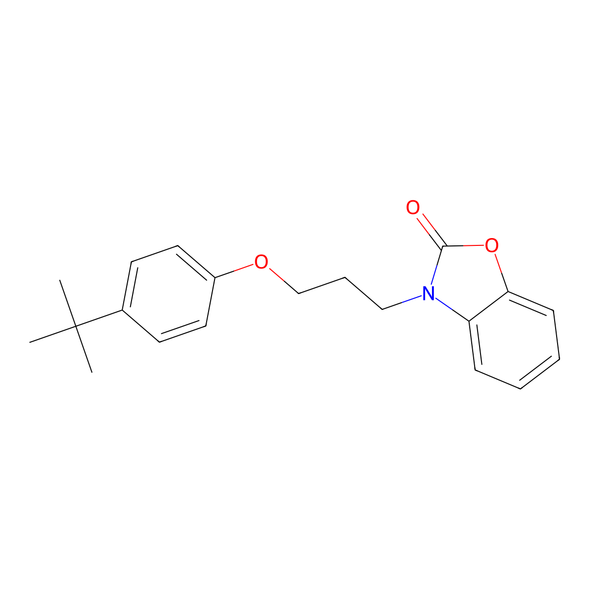 3-(3-(4-(tert-butyl)phenoxy)propyl)benzo[d]oxazol-2(3H)-one molecular structure, CAS 609335-38-8