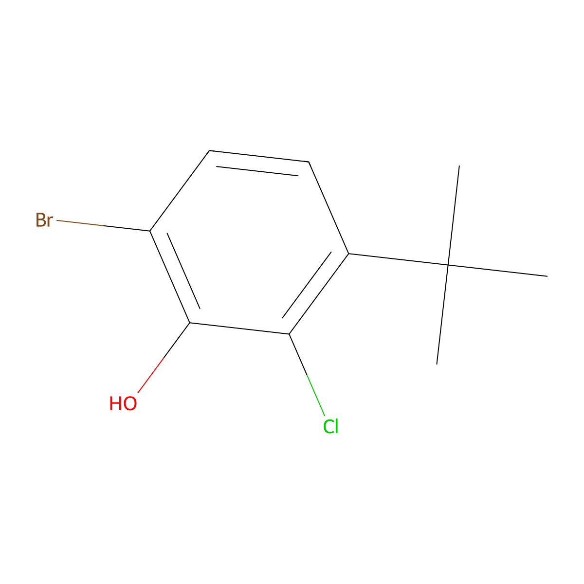 6-Bromo-3-tert-butyl-2-chlorophenol molecular structure, CAS 60935-48-0