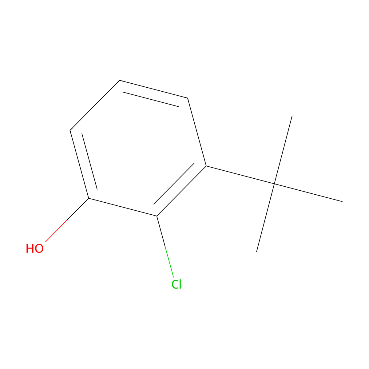 3-Tert-butyl-2-chlorophenol molecular structure, CAS 60935-49-1