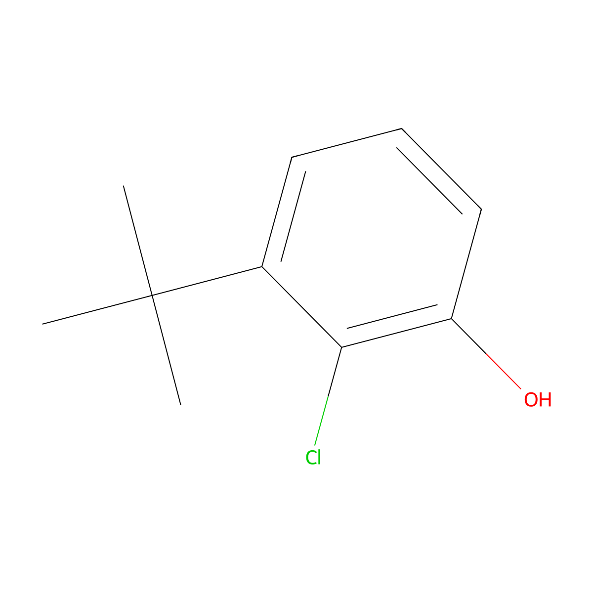 3-Tert-butyl-2-chlorophenol molecular structure, CAS 60935-49-1