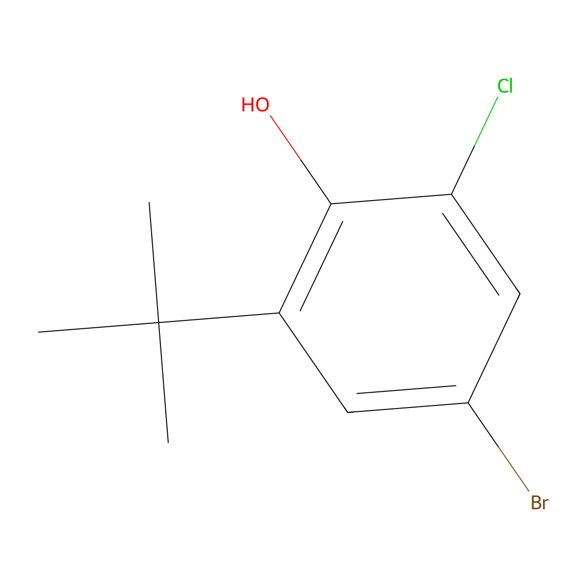 4-Bromo-2-tert-butyl-6-chlorophenol molecular structure, CAS 60935-50-4