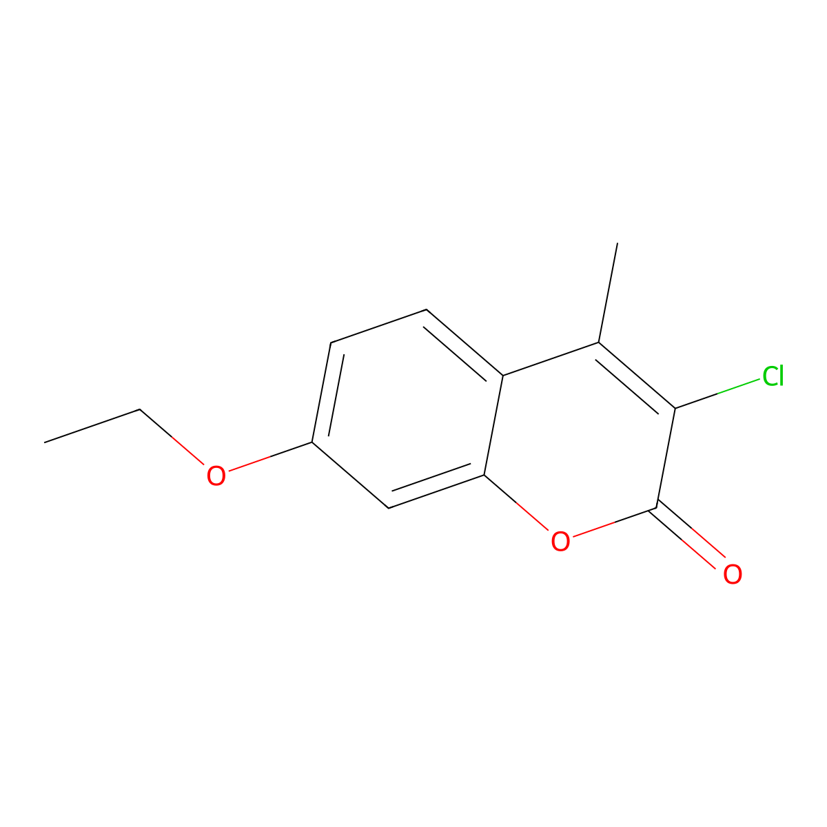 3-chloro-7-ethoxy-4-methyl-2H-chromen-2-one molecular structure, CAS 6094-14-0