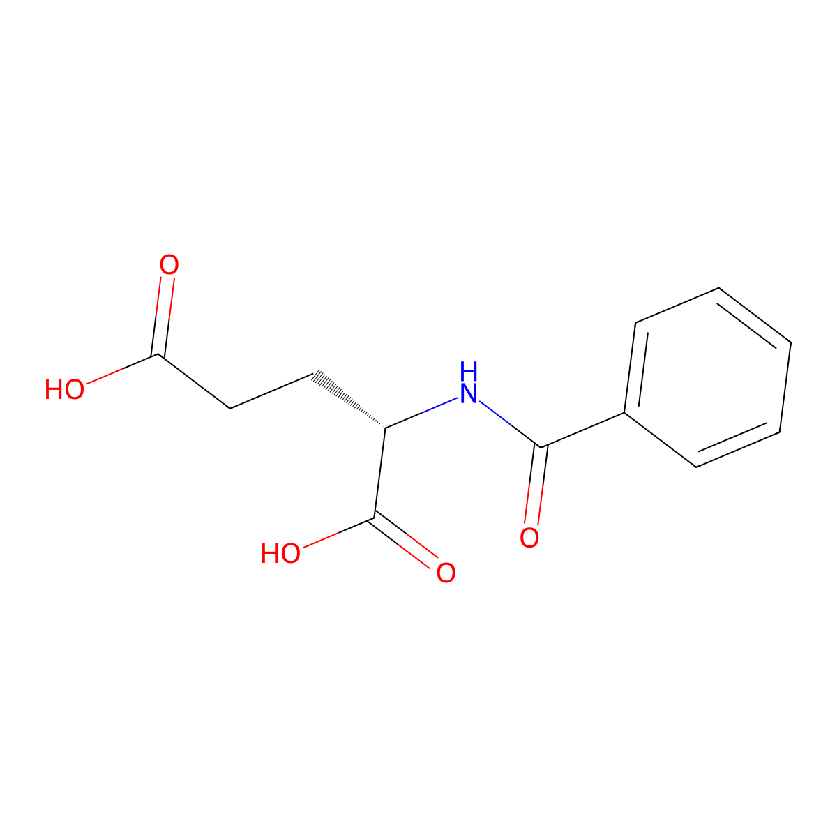 N-Benzoyl-L-glutamic acid molecular structure, CAS 6094-36-6