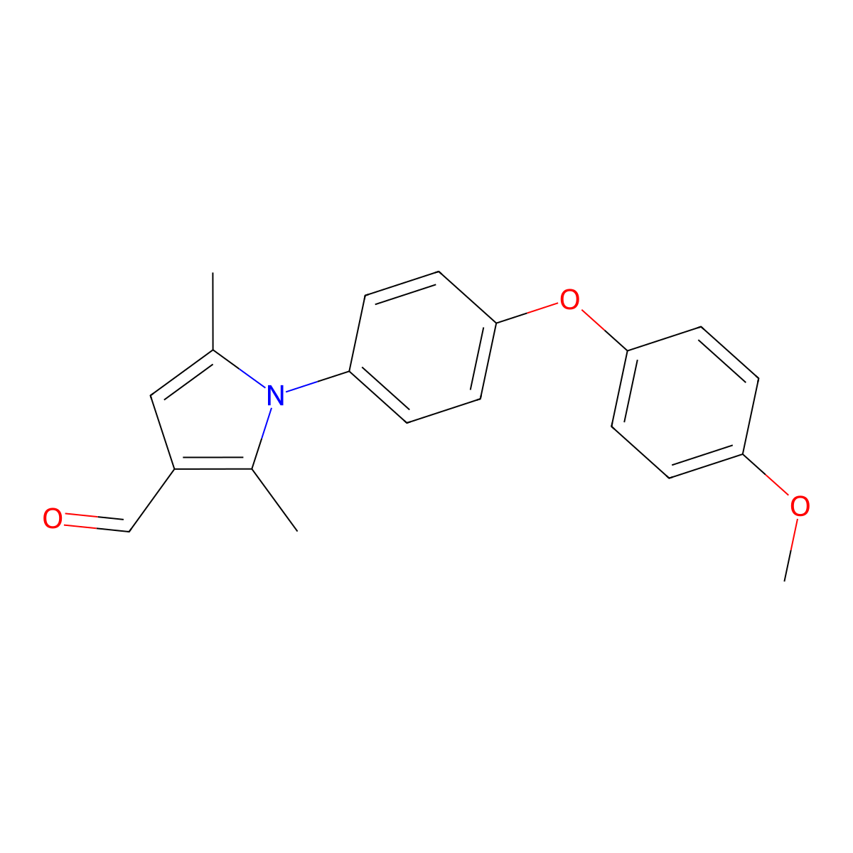 1-[4-(4-methoxyphenoxy)phenyl]-2,5-dimethyl-1H-pyrrole-3-carbaldehyde molecular structure, CAS 6094-91-3