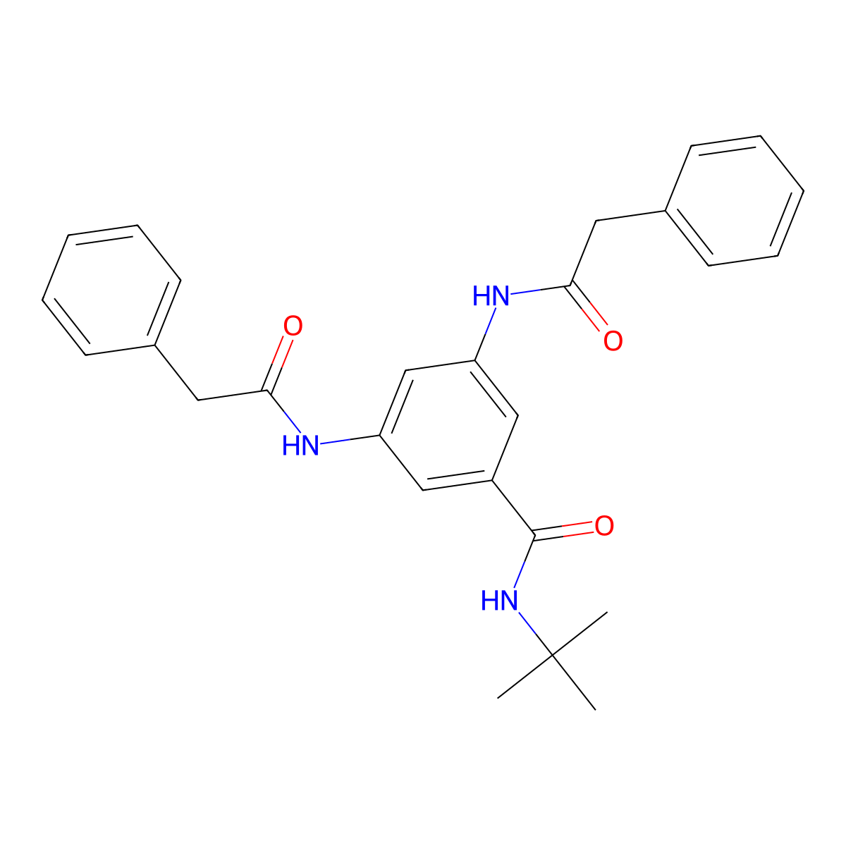 N-tert-butyl-3,5-bis[(phenylacetyl)amino]benzamide molecular structure, CAS 6094-95-7