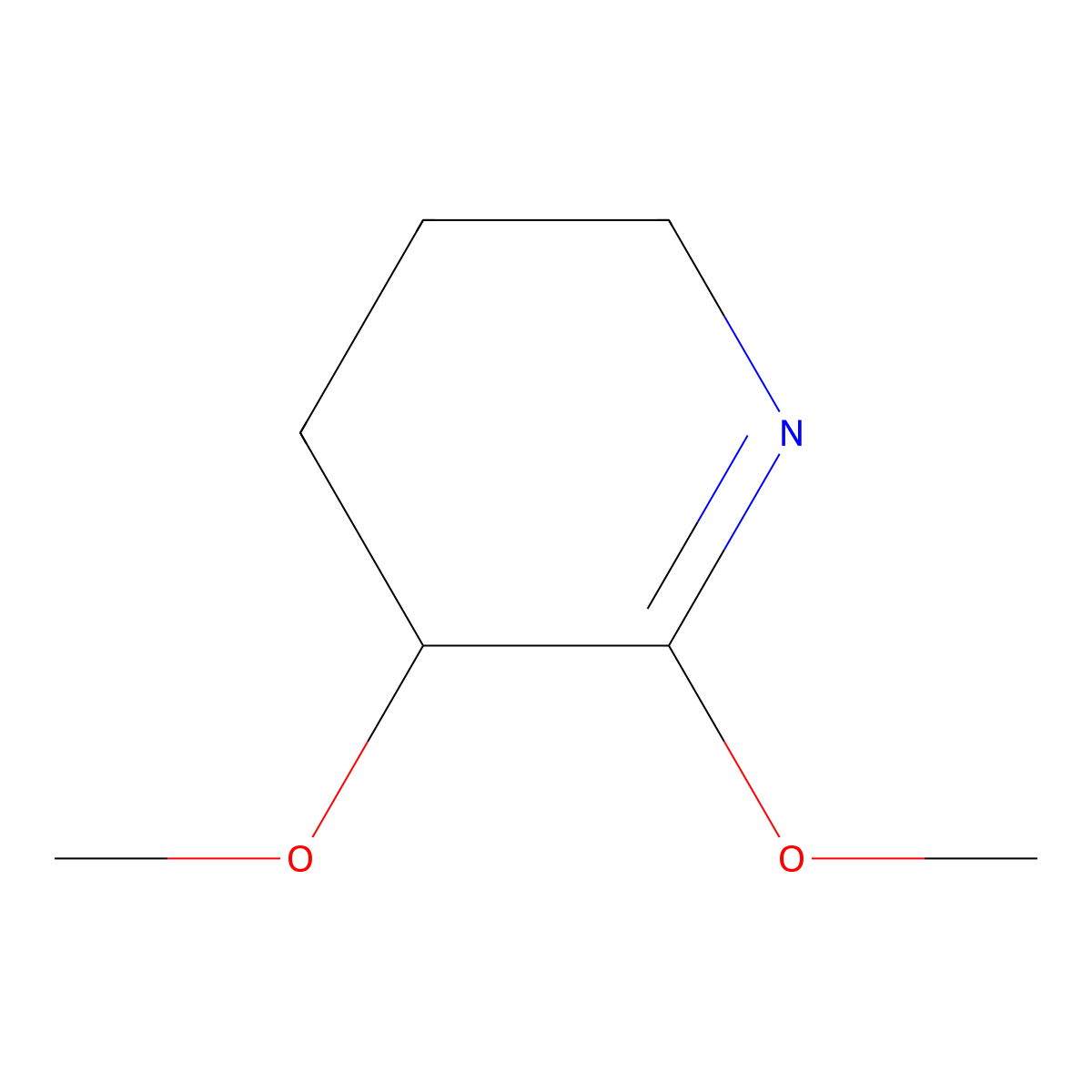 5,6-Dimethoxy-2,3,4,5-tetrahydropyridine molecular structure, CAS 60941-87-9