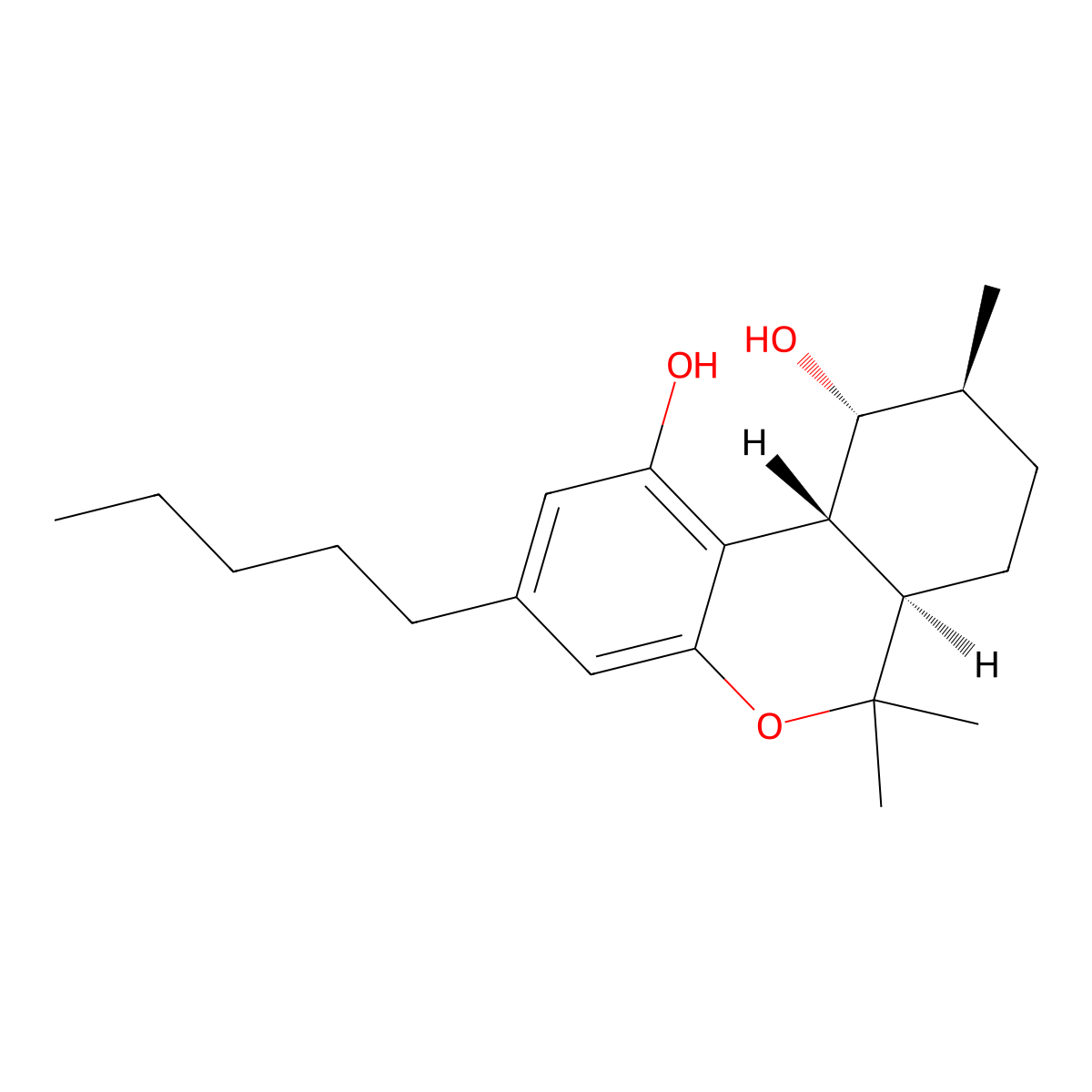 10(R)-hydroxy-9(S)-Hexahydrocannabinol molecular structure, CAS 60948-21-2