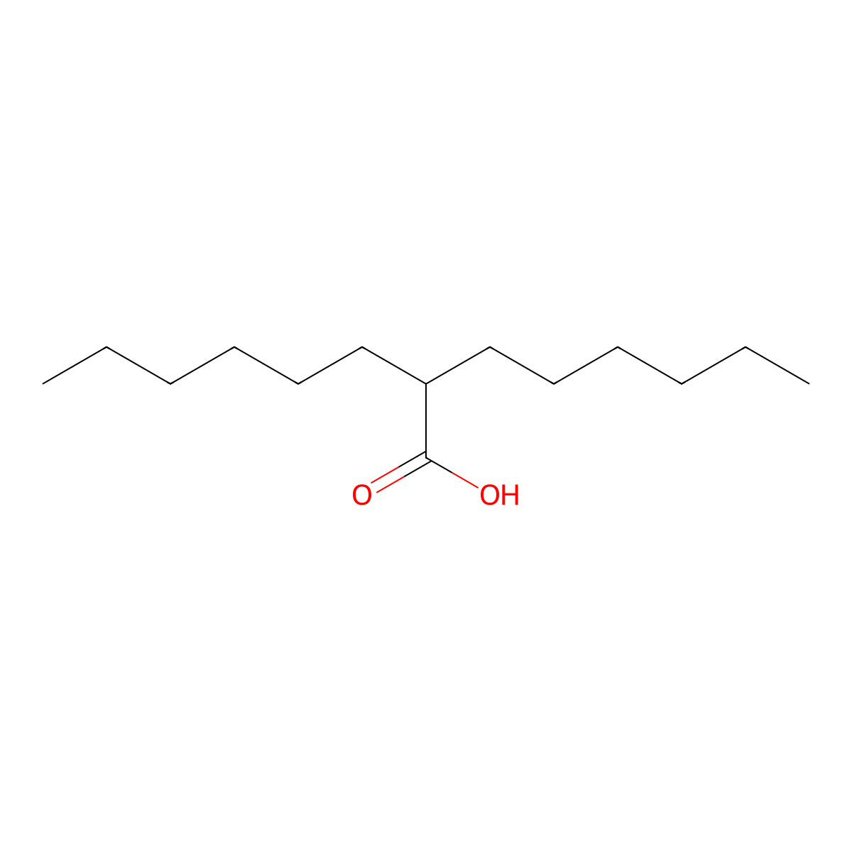2-Hexyloctanoic acid molecular structure, CAS 60948-91-6
