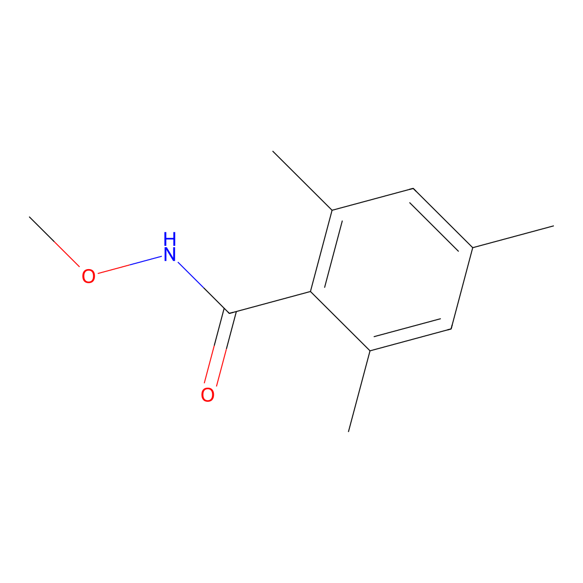 N-methoxy-2,4,6-trimethylbenzamide molecular structure, CAS 6095-68-7