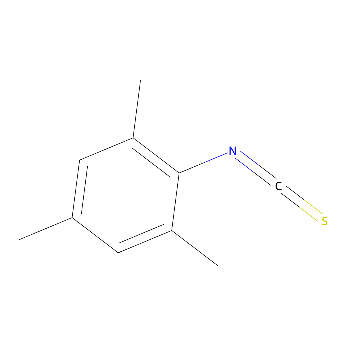 2,4,6-Trimethylphenyl isothiocyanate molecular structure, CAS 6095-82-5