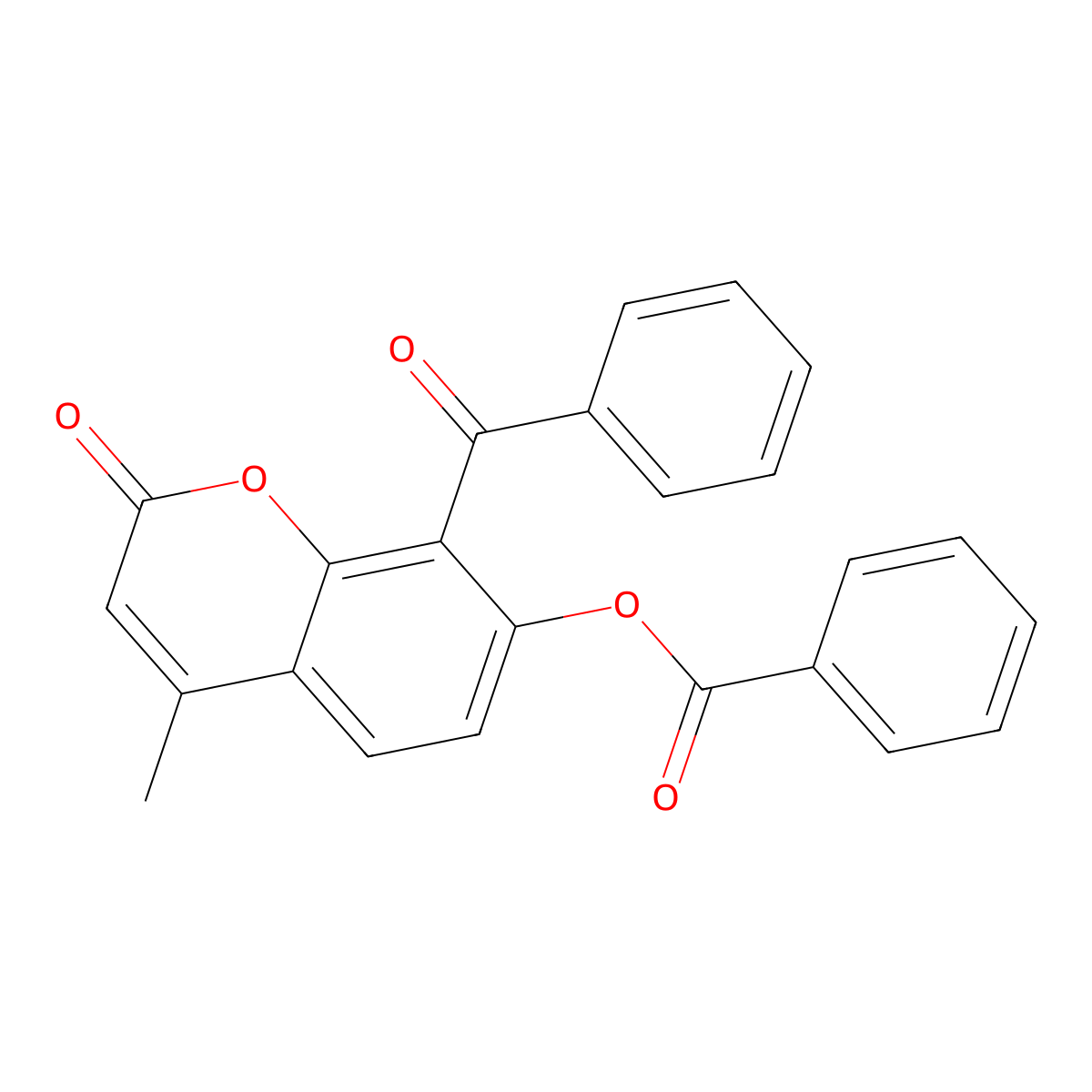 8-Benzoyl-4-methyl-2-oxo-2H-1-benzopyran-7-yl benzoate molecular structure, CAS 6095-92-7