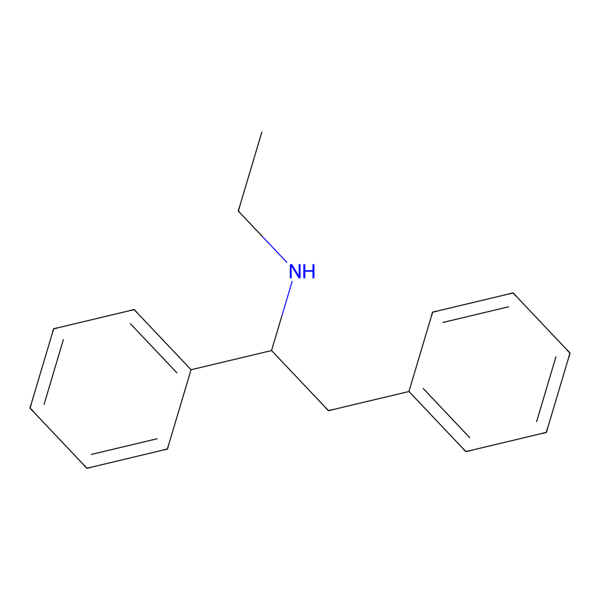 N-Ethyl-alpha-phenylbenzeneethanamine molecular structure, CAS 60951-19-1