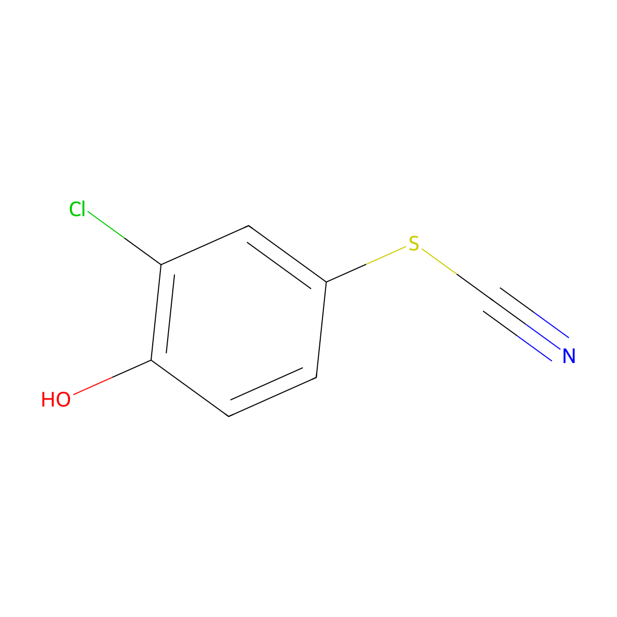 2-Chloro-4-thiocyanatophenol molecular structure, CAS 6096-20-4