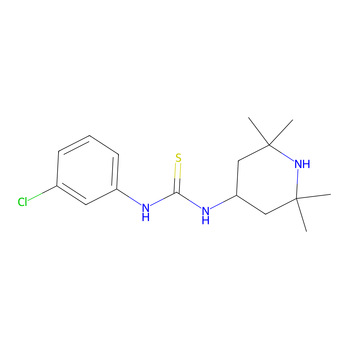 1-(3-Chlorophenyl)-3-(2,2,6,6-tetramethylpiperidin-4-yl)thiourea molecular structure, CAS 6096-37-3