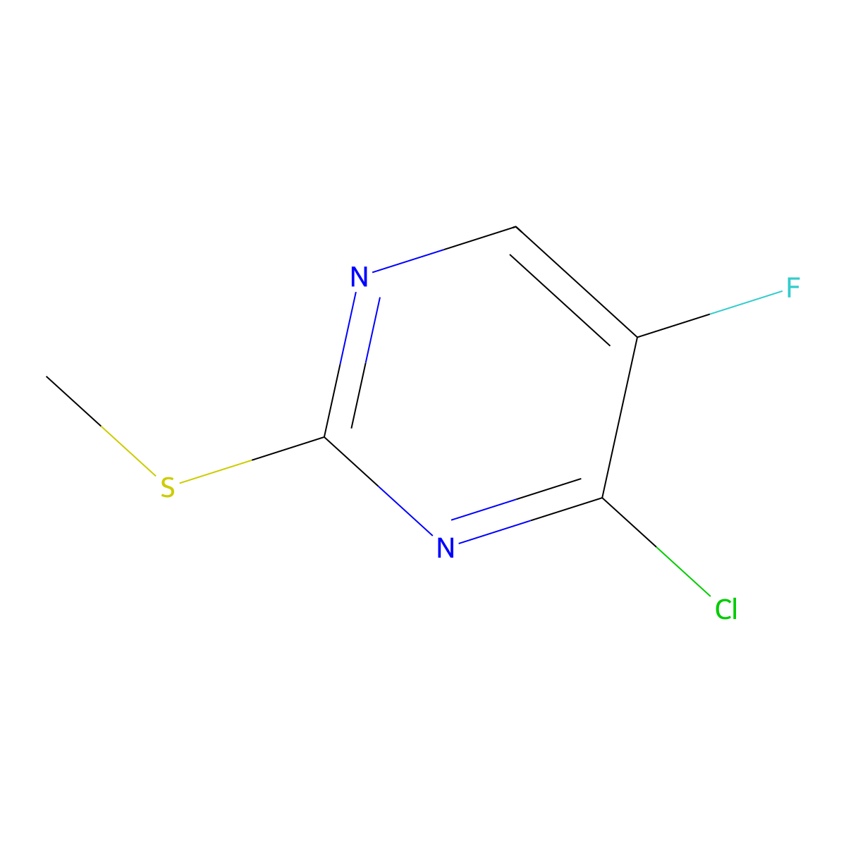 4-Chloro-5-fluoro-2-(methylsulfanyl)pyrimidine molecular structure, CAS 6096-45-3