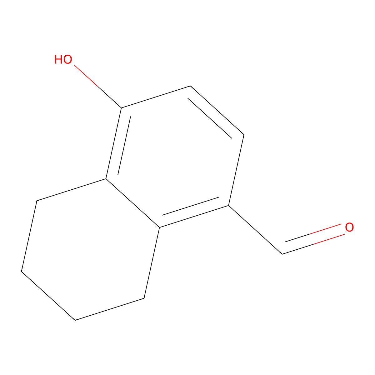 1-Naphthalenecarboxaldehyde, 5,6,7,8-tetrahydro-4-hydroxy- molecular structure, CAS 60964-05-8
