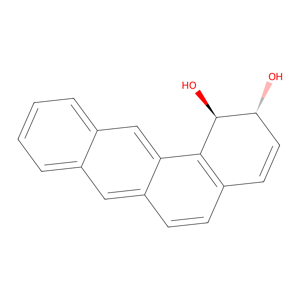 Benz(a)anthracene-1,2-diol, 1,2-dihydro-, trans- molecular structure, CAS 60967-88-6