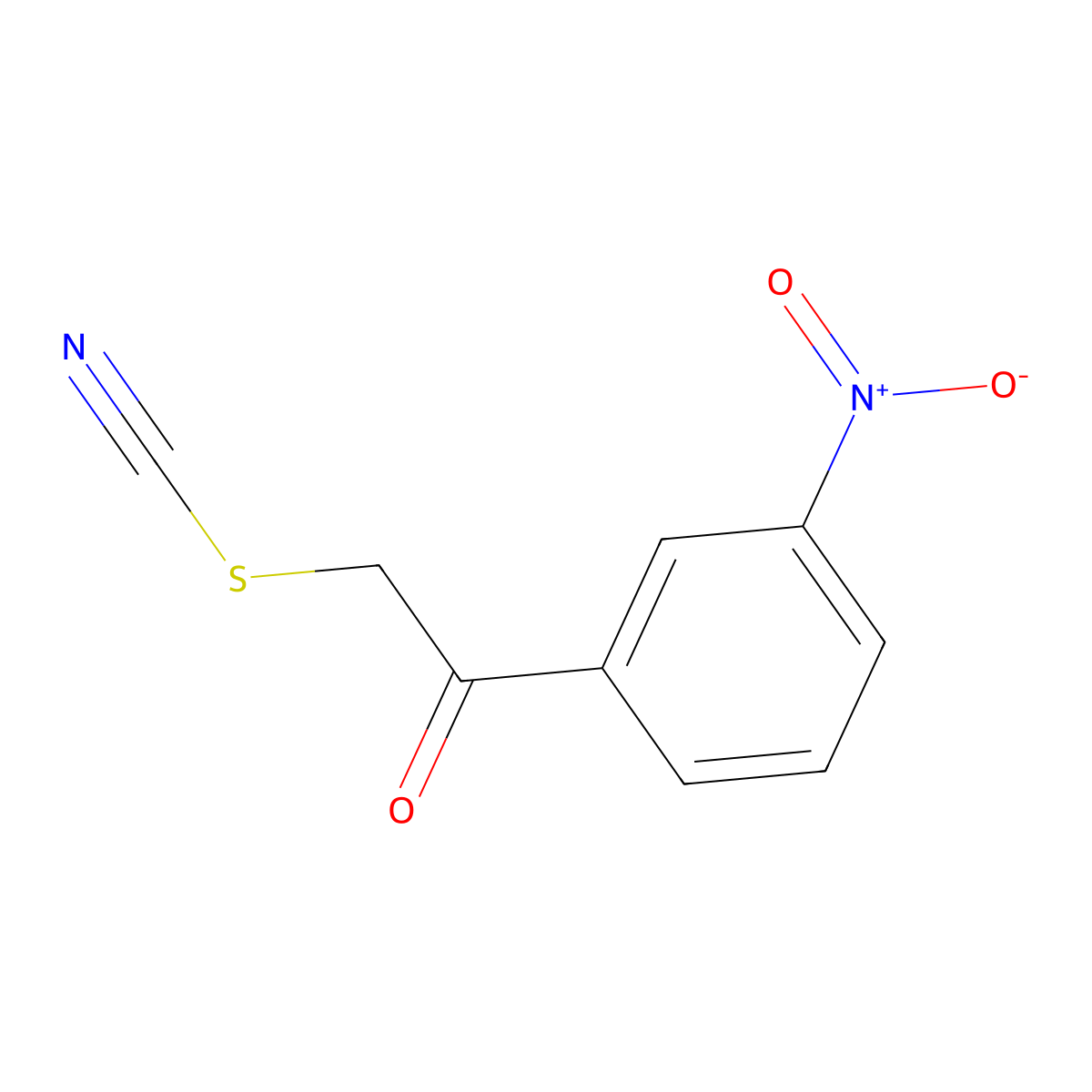 2-(3-Nitrophenyl)-2-oxoethyl thiocyanate molecular structure, CAS 6097-22-9