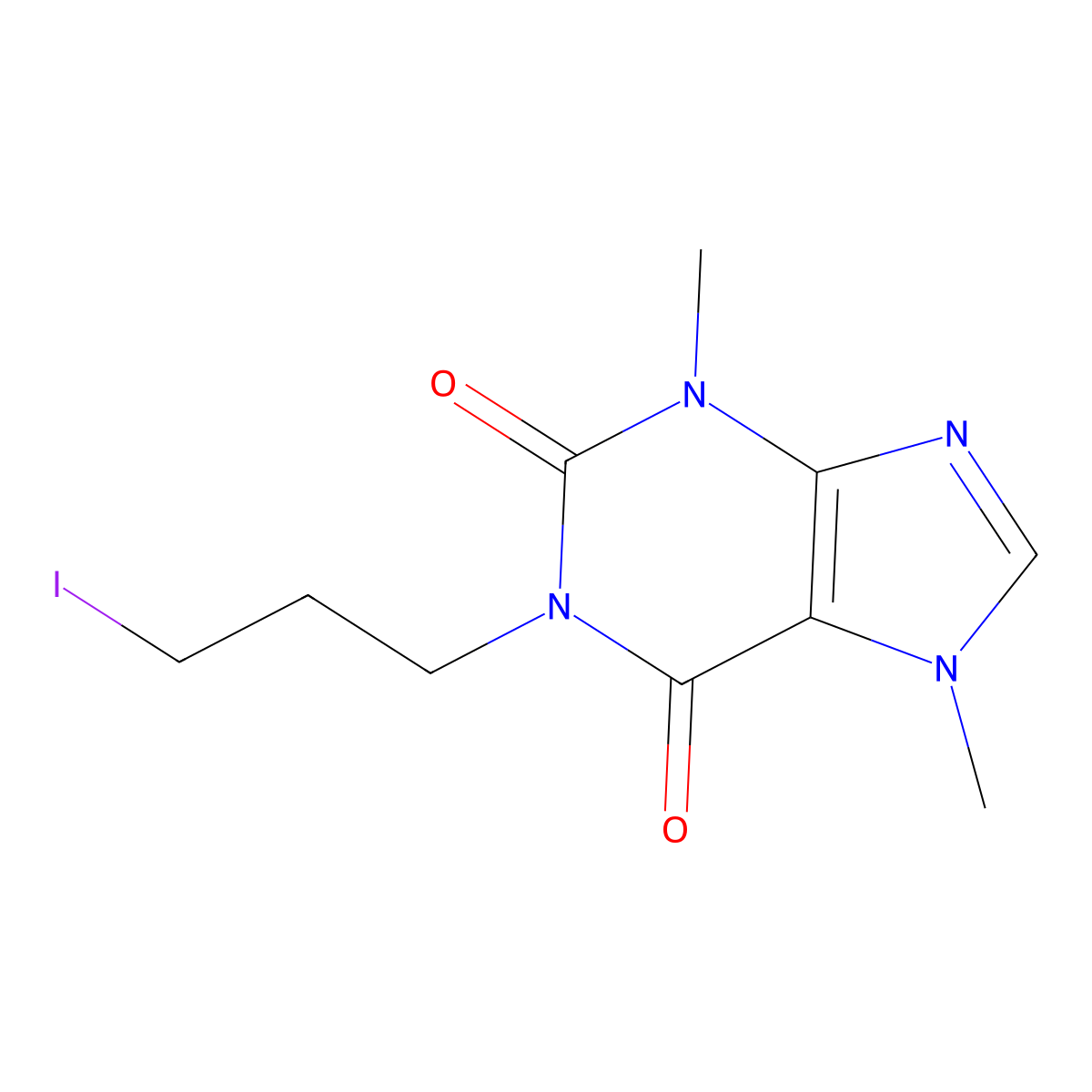 1-(3-Iodopropyl)-3,7-dimethyl-3,7-dihydro-1H-purine-2,6-dione molecular structure, CAS 60971-83-7