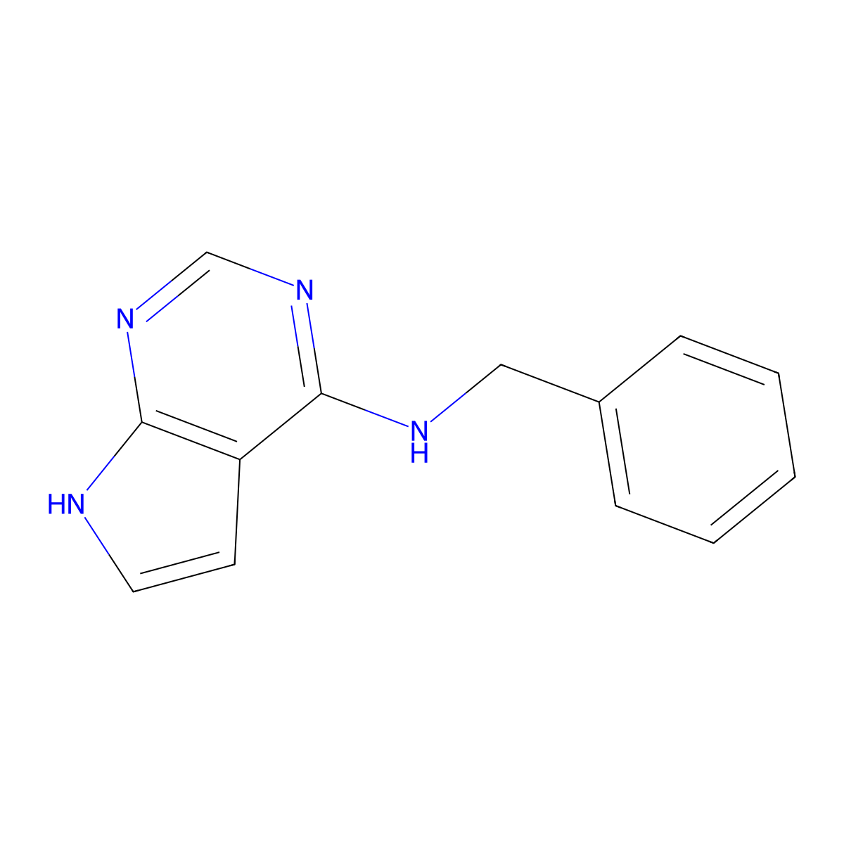 6-Benzylamino-7-deazapurine molecular structure, CAS 60972-04-5