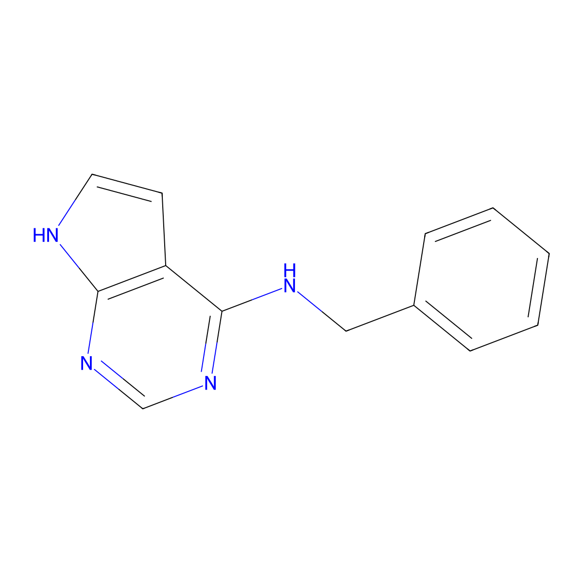 6-Benzylamino-7-deazapurine molecular structure, CAS 60972-04-5
